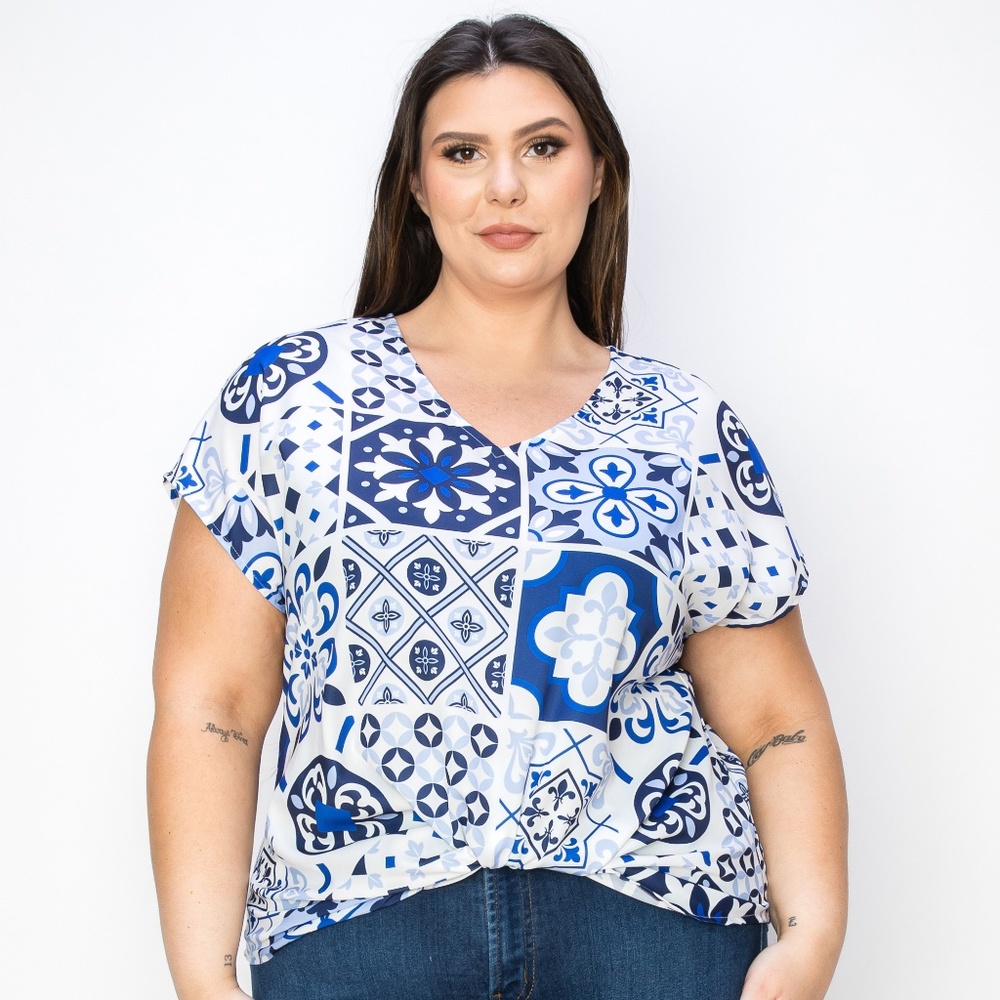 B-115，Print top，Plus Size ，Curve Size，Brand new